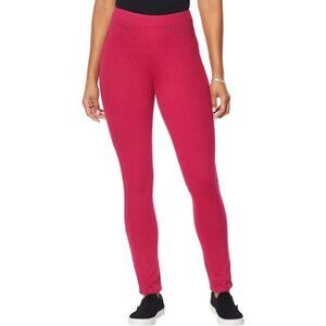 New! STRETCH Pull-On Skinny 'Berry' Red/Pink Jeggings - DG2 Diane Gilman